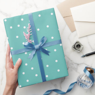 Papier Cadeau Motif de points aléatoires Turquoise