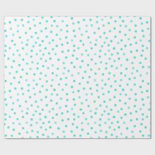Papier Cadeau Motif de points blanc bleu turquoise de confettis