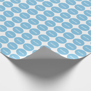 Papier Cadeau Motif de points bleu-clair sur le blanc avec le