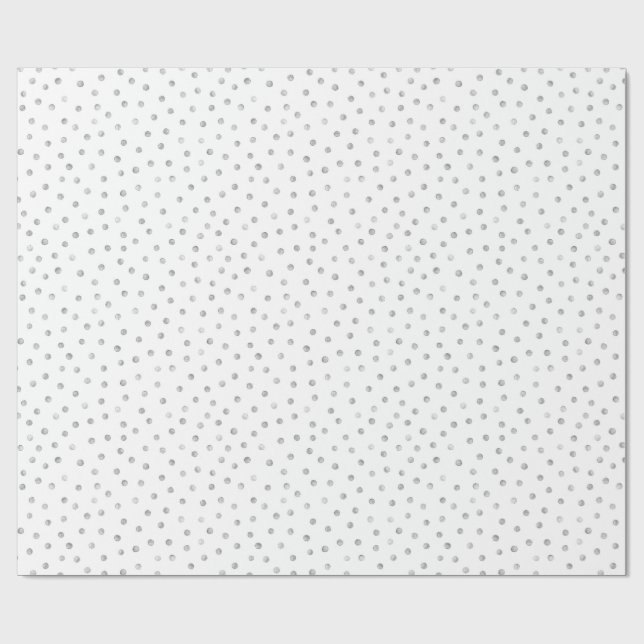 Papier Cadeau Motif de points de confettis de blanc gris (Plat)