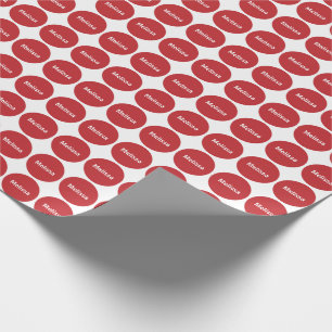 Papier Cadeau Motif de points rouge foncé sur le blanc avec le