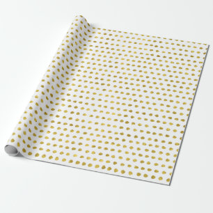 Papier Cadeau Motif de pois blanc de feuille d'or élégante pet