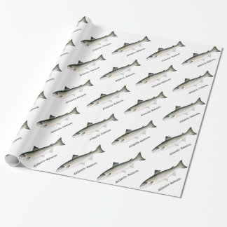 Papier Cadeau Motif de poissons de saumon atlantique
