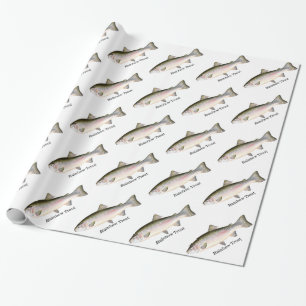 Papier Cadeau Motif de poissons de truite arc-en-ciel