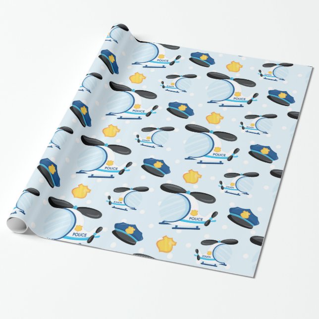 Papier Cadeau Motif de police (Déroulé)