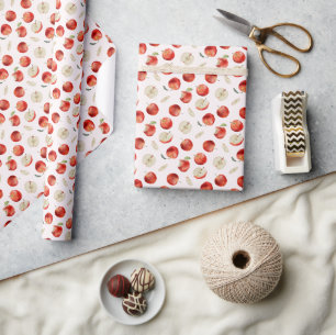 Papier Cadeau Motif de pommes de fruits rouges