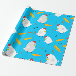 Papier Cadeau Motif de poulet du printemps