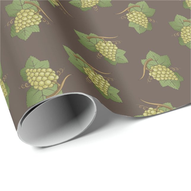 Papier Cadeau Motif de raisins blancs (Coin rond)