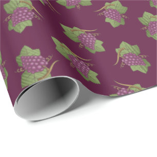 Papier Cadeau Motif de raisins rouges