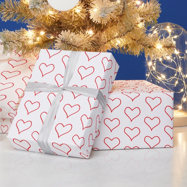 Papier Cadeau Motif de Red Hearts (Vacances)