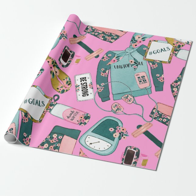 Papier Cadeau Motif de remise en forme (Déroulé)