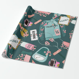Papier Cadeau Motif de remise en forme pour filles
