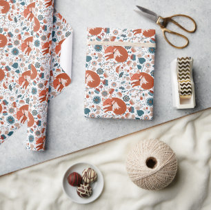 Papier Cadeau Motif de renard nordique