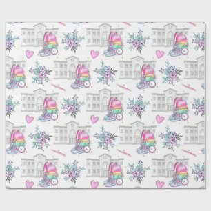 Papier Cadeau Motif de rentrée scolaire