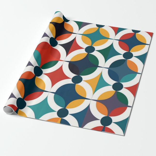 Papier Cadeau Motif de répétition géométrique (Déroulé)