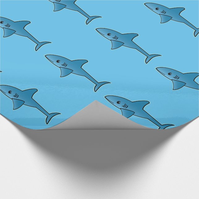 Papier Cadeau Motif de requin - papier d'emballage, 30" x 6' (Coin)