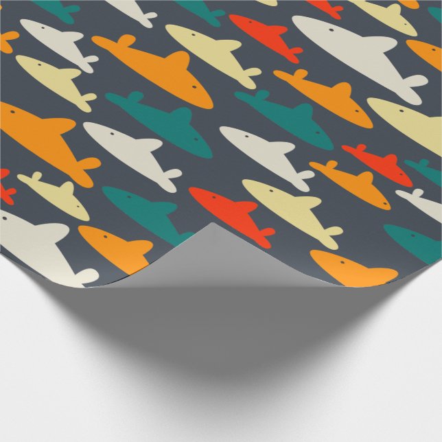 Papier Cadeau Motif de requins enfants (Coin)