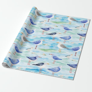 Papier Cadeau Motif de rivage de bécasseau côtier (3)