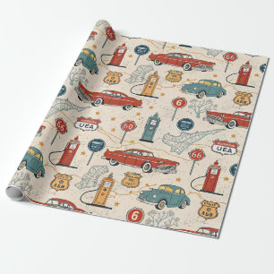 Papier Cadeau Motif de road trip vintage (2)