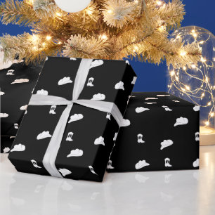Papier Cadeau Motif de rodéo minimaliste noir et blanc