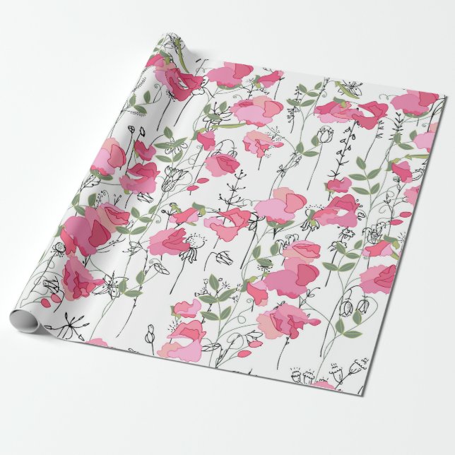 Papier Cadeau Motif de saison sans couture avec pois doux. Sans  (Déroulé)