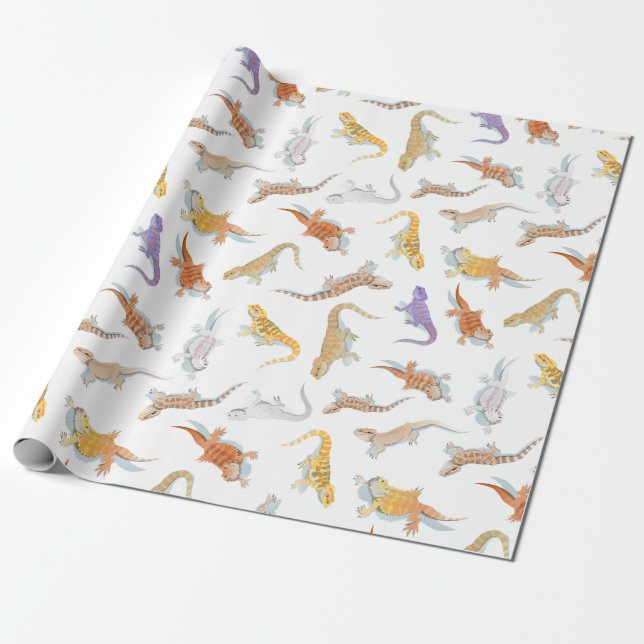 Papier Cadeau Motif de Scatter de dragons à oreilles transparent (Déroulé)