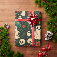 Motif de Shroom-Skull et de Fleurs