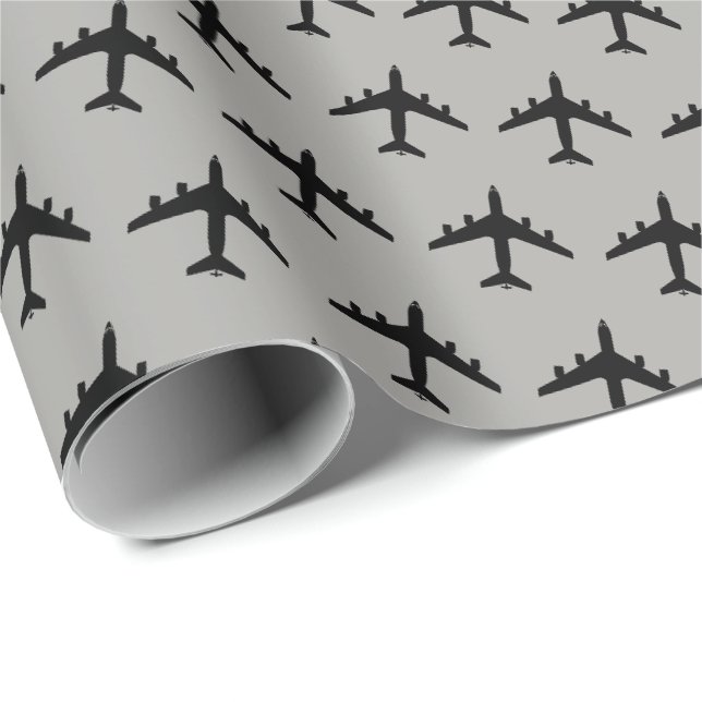 Papier Cadeau Motif de silhouette de KC-135 Stratotanker (Coin rond)