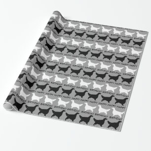 Papier Cadeau Motif de silhouettes de poseur anglais avec le