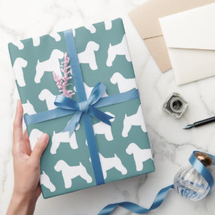 Papier Cadeau Motif de Silhouettes de Terrier à revêtement doux