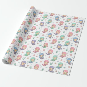 Papier Cadeau Motif de sirène de dessin animé mignon