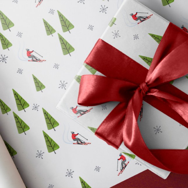 Papier Cadeau Motif de ski alpin (Créateur téléchargé)
