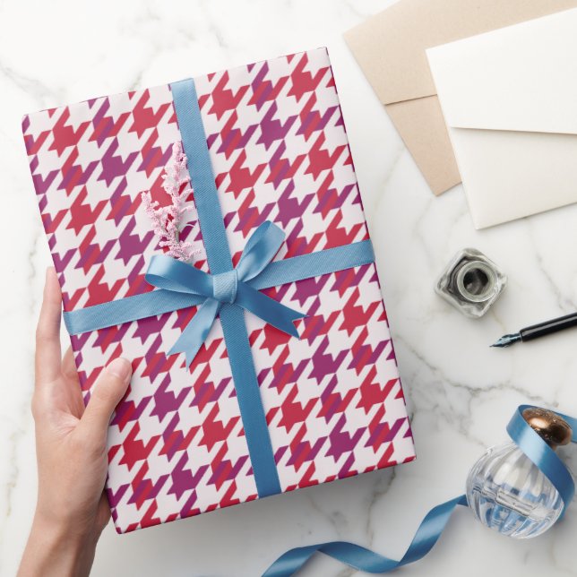 Papier Cadeau Motif de socle rouge pourpre rétro crimson (Cadeaux)