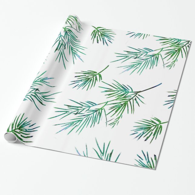 Papier Cadeau motif de soie 'Pine Branches' (Déroulé)