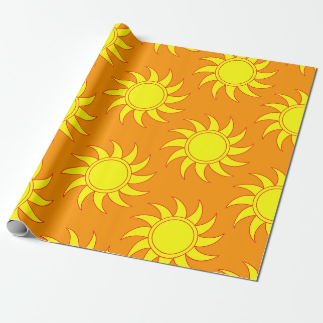 Papier Cadeau Motif de soleil impeccable. Doodle tiré à la main (Déroulé)