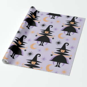 Papier Cadeau Motif de sorcière mignonne - Sorcières lunaires av