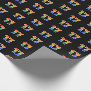 Papier Cadeau Motif de spectre arc-en-ciel amusant "17" Numéro d
