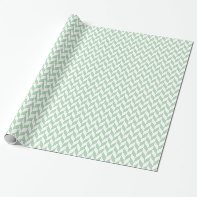 Papier Cadeau Motif de squelette vert à la menthe (Déroulé)