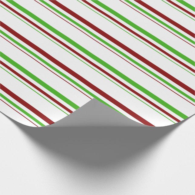 Papier Cadeau Motif de style Noël vert, blanc, rouge (Coin)