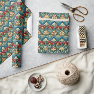 Papier Cadeau Motif de style William Morris