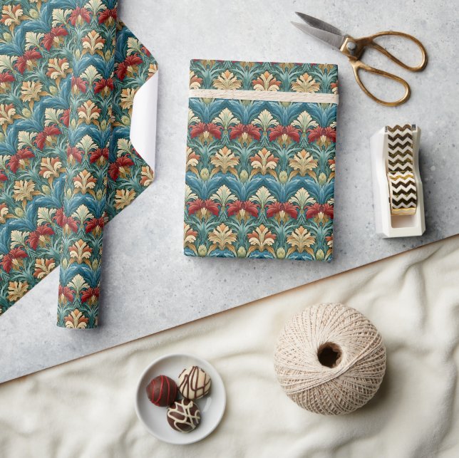 Papier Cadeau Motif de style William Morris (Artisanat)