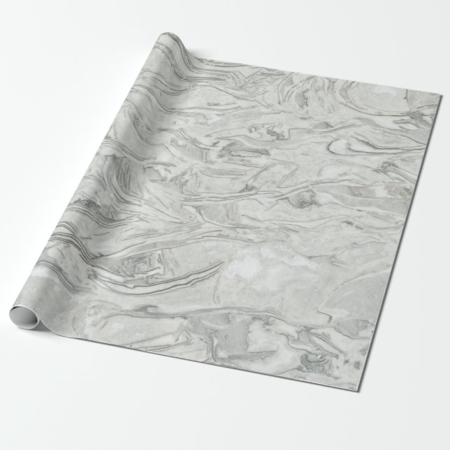 Papier Cadeau Motif de surface en marbre gris (Déroulé)