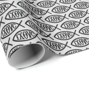 Papier Cadeau Motif de symbole chrétien Ichthys