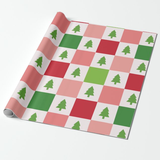 Papier Cadeau Motif de tableau de bord de l'arbre de Noël (Déroulé)