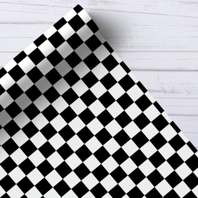 Papier Cadeau Motif de tableau de bord noir et blanc (Créateur téléchargé)