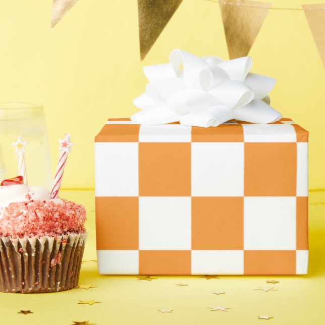 Papier Cadeau Motif de tableau de contrôle blanc orange (Fête d'anniversaire)