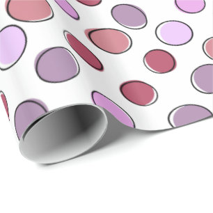 Papier Cadeau Motif de taches folles violettes et roses