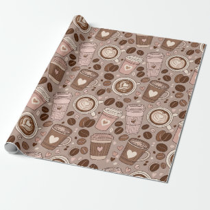 Papier Cadeau Motif de tasse de café cosy (6)