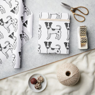 Papier Cadeau Motif de Terrier de Parson Russell à poil lisse no