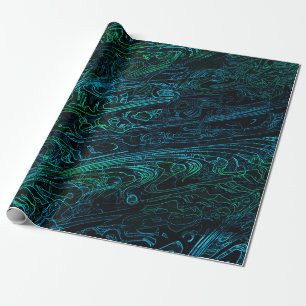 Papier Cadeau Motif de texture en camouflage noir de Neon